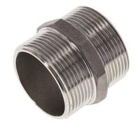 Double Nipple G1 1/2'' Stainless Steel Flat Seal 16bar (224.8psi) 51mm Hex