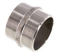 Double Nipple G2 1/2'' Stainless Steel Flat Seal 16bar (224.8psi) 78mm Hex