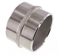 Double Nipple G4'' Stainless Steel Flat Seal 16bar (224.8psi) 117mm Hex