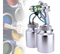 Double Nozzle Spray Gun 1200 RPM - 1.3mm Nozzle, 40cm Jet Width, Pneumatic Paint Sprayer, Pressure Feed, Smooth Finish for Mechanical & Electronic Projects
