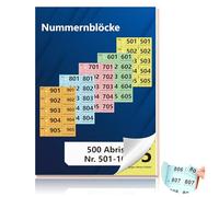 Double Numbers 501-1000 Numbers 14.8 x 10.5 cm Number Pad A6 Wardrobe Marks Double Numbers with Hole Number Pads Tombola Loose Tombola Numbered Double Number Pad Red Orange Yellow Green Blue
