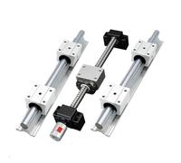 Double nut ball screw control machine 2pcs SBR12 Linear Guide 4pcs SBR12UU Sliders + Ball Screw SFU1204 Part 3D Router(550mm)