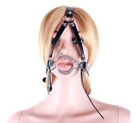 Double O-Ring Open Mouth Gag Forced Open Mouth Metal Ring Slave Sex Toy BDSM Couples Role Playing (Silvery)