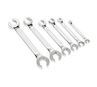 Double Open End Tubing Wrench, 15 and 80 Degrees Brake Pipe Spanner Flare Nut Ratchet Spanner for Car-Wrench and Hand Tools