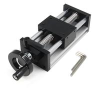 Double Optical Axis Manual Cross Sliding Table with Hand Wheel and Lock Function, 100 mm Effective Stroke, Precision Ball Screw for CNC and DIY Applications