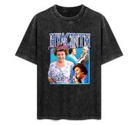 DOUBLE ORANGE Men's Fashion Antique Wash Shirt Hyacinth Bucket Homage Keeping Up Appearances Unisex Antique Wash T-Shirts Black XXL