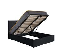 Double Ottoman Bed Black Frame Birlea Oslo Storage 4FT6 Modern Bedstead