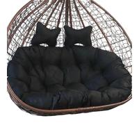 Double Outdoor Hanging Chair for 2 - Cozy Hammock Swing Rattan Basket Replacement Parts Light Grey 170x120cm Perfect for Patio Garden and Balcony