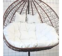 Double Outdoor Hanging Egg Chair with Cushion - 2-Person Hammock Replacement - Stylish Basket Chair for Patio Garden or Balcony - 130x110cm/51x43in