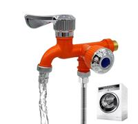 Double Outlet Faucet, Bathroom Sink Water Tap, Double Spout Faucets with Sturdy Construction, Compact with Easy Flow Design, Durable Connector Layer, Water Faucet for Garden Washer