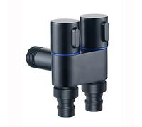 Double Outlet Faucet with Two Outlets JNPGVTCD Tap Output Garden Valve Outside Brass Control Angle Black