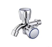 Double Outlet Washing Machine in Zinc Alloy with Chrome Finish, Multi Functional Design for Domestic Use, Features G1/2 Inlet and Single Hole Mount (D)