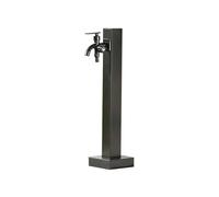Double Outlet Water Column Square Hose Stand Stainless Steel Vertical Decorative Fountain Antifreeze Faucet Outdoor Water Dispenser(58x6cm)