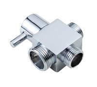 Double Output Brass Shower Diverter Adapter Erosion Resistant Showers Systems Adapters 1 in Two Outlet for Bath Systems Solid Brass Shower Diverter Valves