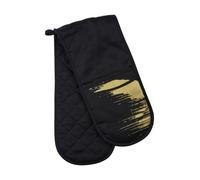 Double Oven Glove, Bold Geometric Pattern With Quilted Heat-Resistant Padding, Protects Both Hands Premier Housewares Black One Size