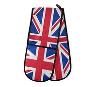 Double Oven Glove British UK Flag Heat Resistant Double Ovens Mitt Modern Cooking Gloves Potholders