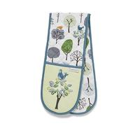Double Oven Glove Forest Birds Design 100% Cotton Outer
