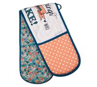 Double Oven Glove, Fun Typography Design With Quilted Heat-Resistant Fabric, Protects Both Hands Premier Housewares Multi One Size