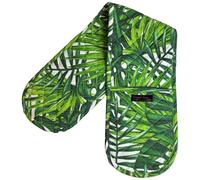Double Oven Gloves - 84 cm x 18 cm x 1 cm, 1-Piece Oven Mitts for Cooking & Baking - Cotton, Machine Washable at 30° - Kitchen Essentials by Ragged Rose - (Lime Botanicals)
