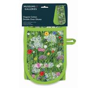 Museums & Galleries Double Oven Gloves - Organic Cotton - Artistic Floral Wild Garden Meadow Flowers Design - Stylish Kitchenware