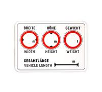 Double pack professional motorhome/truck stickers (weight, height, width, length - in German & English), write-on, weatherproof film stickers for wooden, campers, trucks and other vehicles!