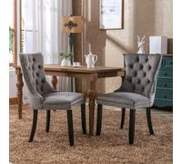 Double Padded Tufted Upholstered Dining Chair, Solid Rubberwood Frame, High-Density Seat, Modern Home Furniture