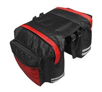 Double Panniers Bag Waterproof Rear Seat Saddle Accesories Multi-function Bicycle Cycle Bike Trunk Bag Women Men Panniers Bag for Riding (Red)