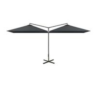 Double Parasol with Steel Pole Outdoor Umbrella Garden Canopy Shade vidaXL