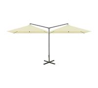 Double Parasol with Steel Pole Outdoor Umbrella Garden Canopy Shade vidaXL