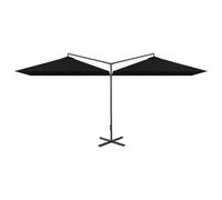 Double Parasol with Steel Pole Outdoor Umbrella Garden Canopy Shade vidaXL