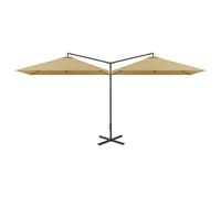 Double Parasol with Steel Pole Outdoor Umbrella Garden Canopy Shade vidaXL
