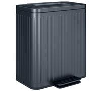 Double Pedal Bin 40L Black Powder-Coated Metal Dual Compartment Removable & Lid