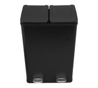 60L Black 2 in 1 Pedal Bin Metal Reycle Rubbish Trash Can Kitchen