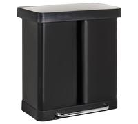 Double Pedal Waste Bin 60 L ECOSORT Metal Black
