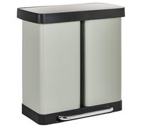 Double Pedal Waste Bin 60 L ECOSORT Metal Light Green