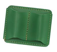 Double Pen Case PU Leather Retro Style with Easy Opening and Closing Function for the Workplace, Double Pen Pocket, Clip