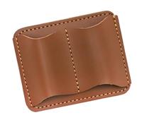 Double Pen Case PU Leather Retro Style with Easy Opening and Closing Function for the Workplace, Double Pen Pocket, Clip