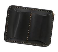 Double Pen Case PU Leather Retro Style with Easy Opening and Closing Function for the Workplace, Double Pen Pocket, Clip