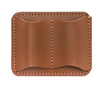 Double Pen Case PU Leather Retro Style with Easy Opening and Closing Function for the Workplace, Double Pen Pocket, Clip