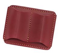 Double Pen Case PU Leather Retro Style with Easy Opening and Closing Function for the Workplace, Double Pen Pocket, Clip