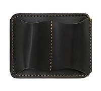 Double Pen Case PU Leather Retro Style with Easy Opening and Closing Function for the Workplace, Double Pen Pocket, Clip