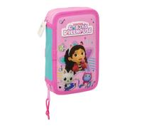 Double Pencil Case Gabby's Dollhouse Party Pink 12.5 x 19.5 x 4 cm 28 Pieces