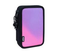 Double Pencil Case Milan Sunset Black Pink 34 Pieces 19,5 X 13 X 5 Cm NEW