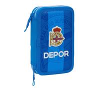 Double Pencil Case R. C. Deportivo de La Coruña Blue 12.5 x 19.5 x 4 cm (28 Piec