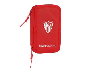Double Pencil Case Sevilla Fútbol Club M854 Red Sporting 28 Pieces ... NEW