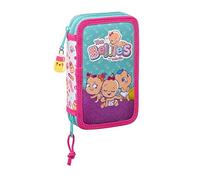 Double Pencil Case The Bellies White Purple Turquoise 12.5 X 19.5 X... NEW