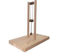Double Pendulum Desk Ornament - Educational STEM Science Toy, Wooden Physical Demonstration Model, Unique Home Office Decor and Gift