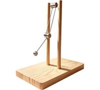 Double Pendulum Kinetic Energy Sculpture, Wooden Physics Demonstration Model, Desk Toy for Office & Home Stress Relief, 30x16cm Base Size