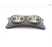 Double Pet Bowl Dog Cat Twin Food Water Dish Feeding Station - Removable Bowls