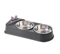 Double Pet Bowl - Pet Feeding Bowls For Cats & Dogs | Twin Food Water Dish Feeding Bowls | Pet Food And Water Bowl | Stainless Steel Bowls With Non-slip Resin Station For Small Pet, Puppy, Dog, Cat